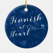 ハート、クリスマスツリーのオーナメント、フィンランドでフィンランド セラミックオーナメント (裏面)