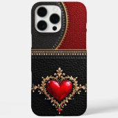 ハート – クリムゾンデビションレザースリーブ! Case-Mate iPhoneケース (裏面)