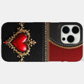 ハート – クリムゾンデビションレザースリーブ! Case-Mate iPhoneケース (裏面 (横))