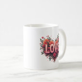 ハート コーヒーマグカップ (正面右)