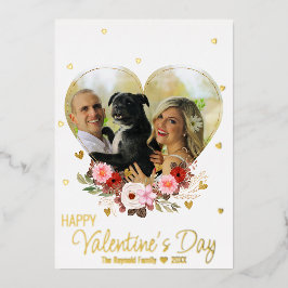 ハート ゴールド グリッター ハート バレンタインデー 箔シーズンカード