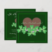 ハート&シャムロックスセントパトリックズ·デイ·パーティー 招待状 (正面/裏面)