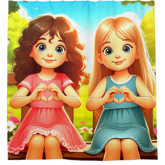 ハート シャワーカーテン (正面)