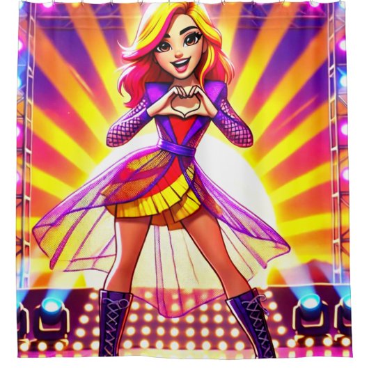 ハート シャワーカーテン (正面)