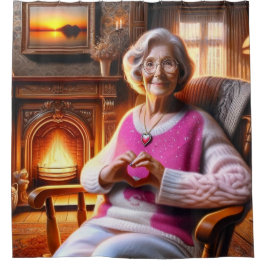 ハート シャワーカーテン