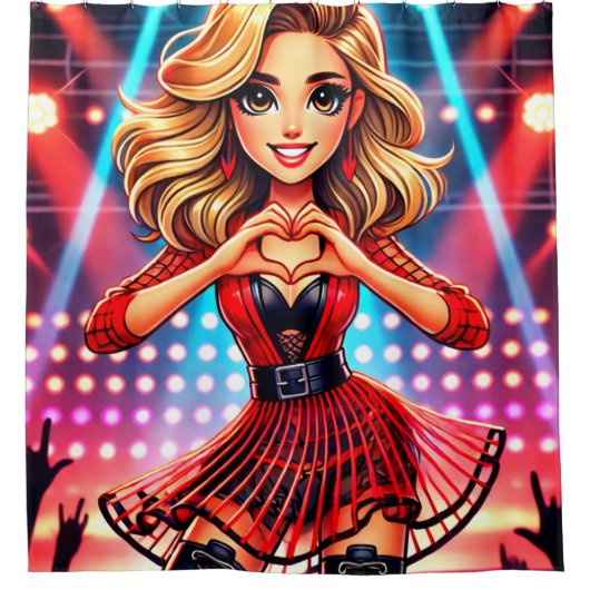 ハート シャワーカーテン (正面)