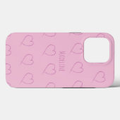 ハート シンプル 手描き 落書き ピンク Case-Mate iPhoneケース (裏面 (横))