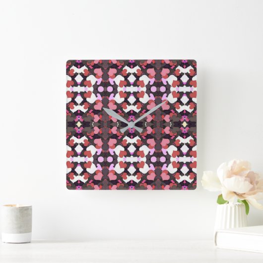 ハート スクエア壁時計 (ホーム)