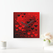 ハート スクエア壁時計 (ホーム)