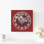 ハート スクエア壁時計 (ホーム)