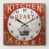 ハート。 スクエア壁時計 (正面)
