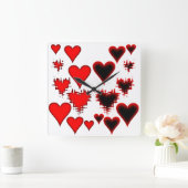 ハート スクエア壁時計 (ホーム)