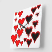 ハート スクエア壁時計 (傾斜)