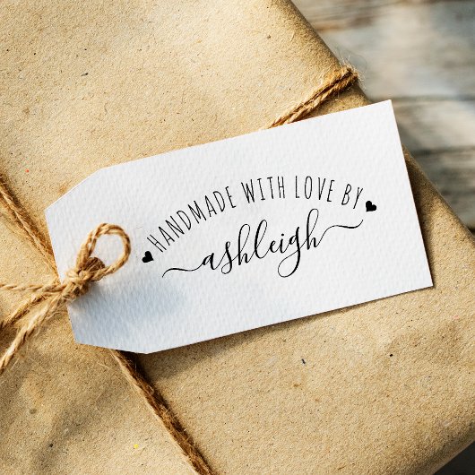 ハート＆スクリプト 手作りの愛の名 ラバースタンプ