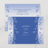 ハート&スクロール結婚式返信カード 出欠カード (正面/裏面)