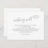 ハート.スタイリッシュ結婚シンプル台本の願い井戸 エンクロージャーカード (正面/裏面)