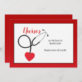 ハート ステソスコープ 感謝カード (正面/裏面)