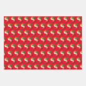 ハート、ストッキング、クリスマス小妖精や小人 ラッピングペーパーシート (正面2)