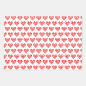 ハート、ストッキング、クリスマス小妖精や小人 ラッピングペーパーシート (正面)