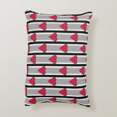 ハート ストライプの アクセントクッション (裏面(縦))