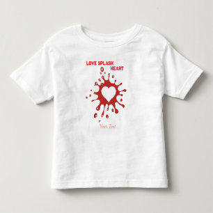 ハート スプラッシュ アート - クリエイティブな愛の表現デザイン トドラーTシャツ
