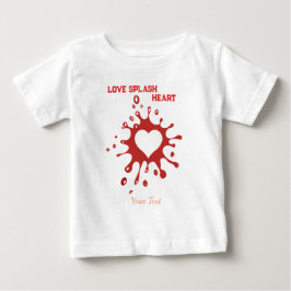 ハート スプラッシュ アート - クリエイティブな愛の表現デザイン ベビーTシャツ