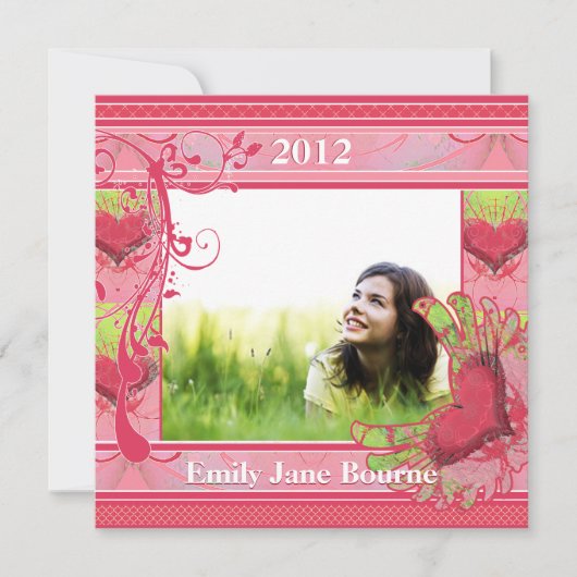 ハート&スワール卒業写真クラス2012 案内状 (正面)