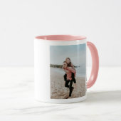 ハート&ソウルピンク文字アートカスタムフォトマグカップ マグカップ (正面右)