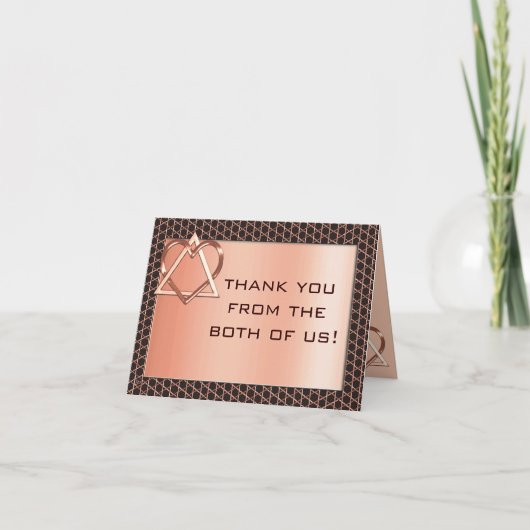 ハート＆ソウル カッパー ユダヤ教 結婚式 サンキューカード (正面)