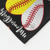 ハート・ソフトボール,母の日の母の母 フリースブランケット (角)