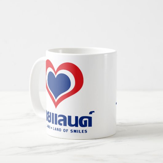 [ハート]タイの♦のタイ語の原稿の♦を愛して下さい コーヒーマグカップ (正面左)