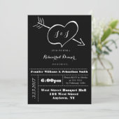 ハート タイポグラフィー リハーサル ディナー 招待状 (スタンド正面)