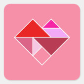 ハート タングラム スクエアシール (正面)