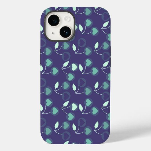 ハート チェリー 青 Case-Mate iPhoneケース (裏面)