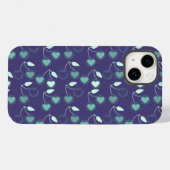 ハート チェリー 青 Case-Mate iPhoneケース (裏面 (横))