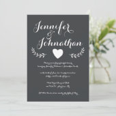 ハート·チャルクボード·リハーサル·ディナー·招待状 招待状 (スタンド正面)