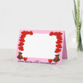 ハート&テディベアon pink カード (裏面)