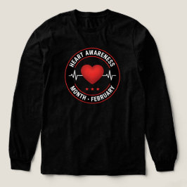 ハート・ディジーズ・アウェアネス・マンス 2月 EKG ハート トライブレンドTシャツ