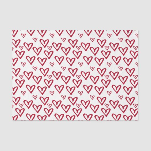 ハート(デザイン40赤シリーズ) 薄葉紙 (正面)