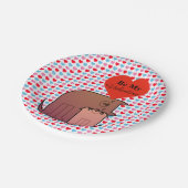 ハート&ドッグカップル紙プレート ペーパープレート (アングル)