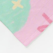 ハート&ドードルズブランケット – ソフトパステルキュティネス フリースブランケット (角)