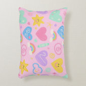 ハート&ドードル装飾用クッションかわいいキッドコアアクセント アクセントクッション (正面(垂直))