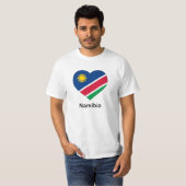 ハート – ナミビア国旗 Tシャツ (正面フル)