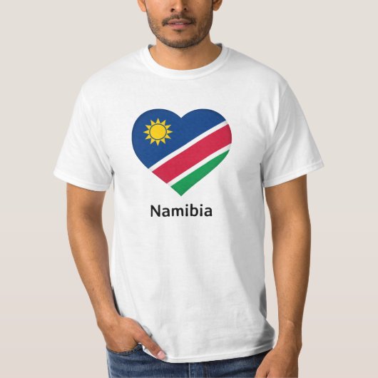 ハート – ナミビア国旗 Tシャツ (正面)