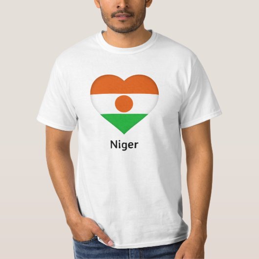 ハート – ニジェール国旗 Tシャツ (正面)