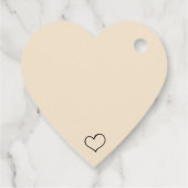 ハート ネーム スクリプト カスタム ギフト タグ (裏面)