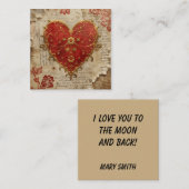 ハート ノートカード (正面/裏面)