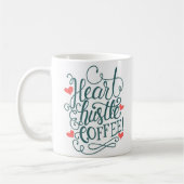 ハート、ハッスル、コーヒー コーヒーマグカップ (左)