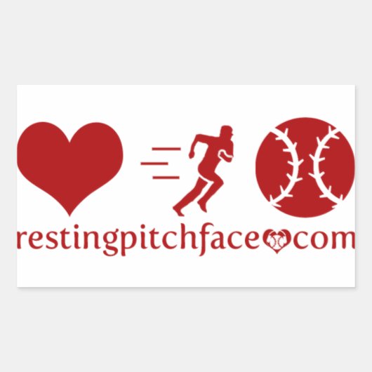 ハート、ハッスル、HBPのステッカー 長方形シール (正面)