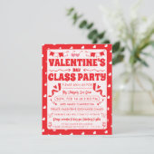 ハート ハッピー バレンタインデー モダン ラブ パターン 招待状 (スタンド正面)